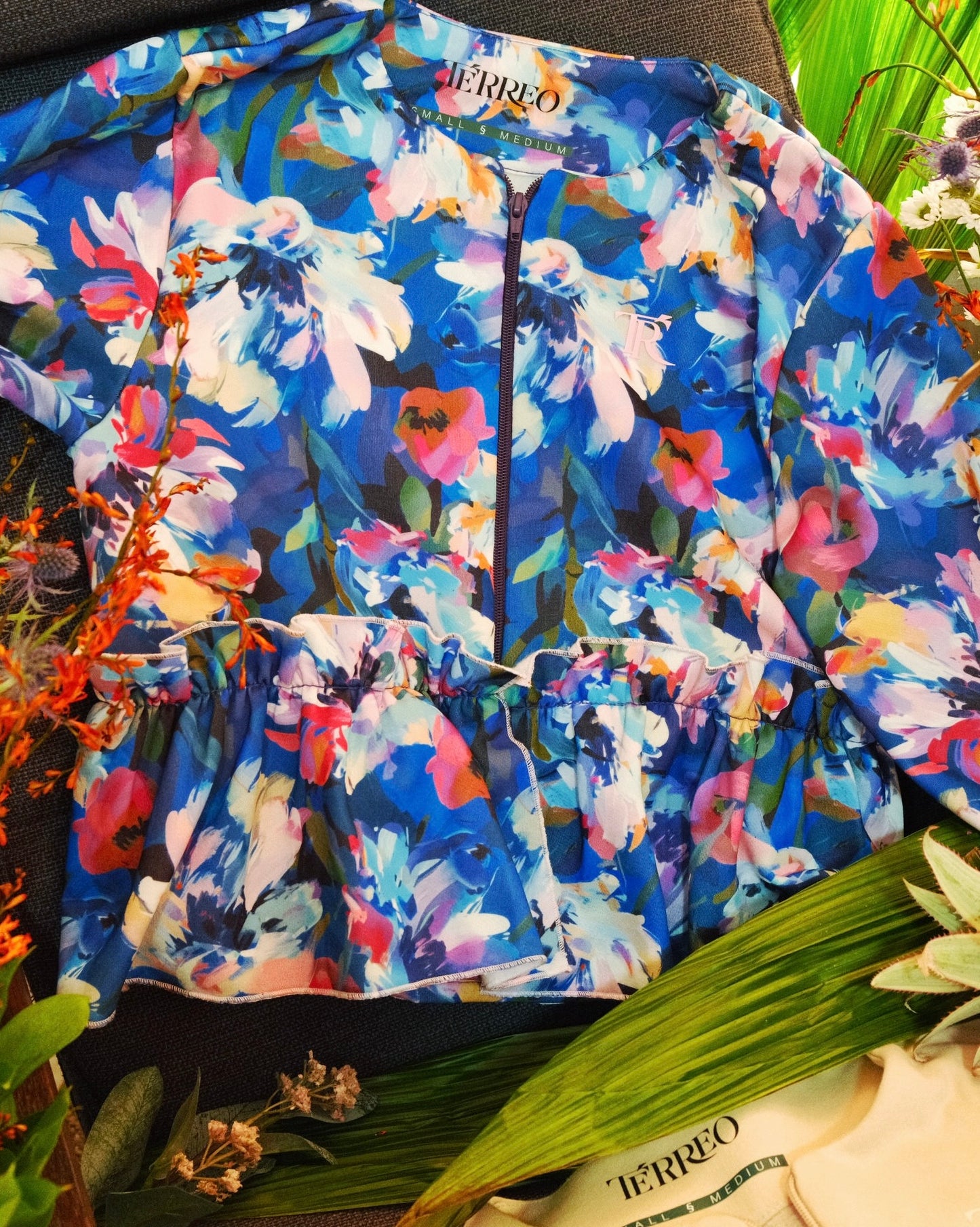 Orchid jacket - floral blue