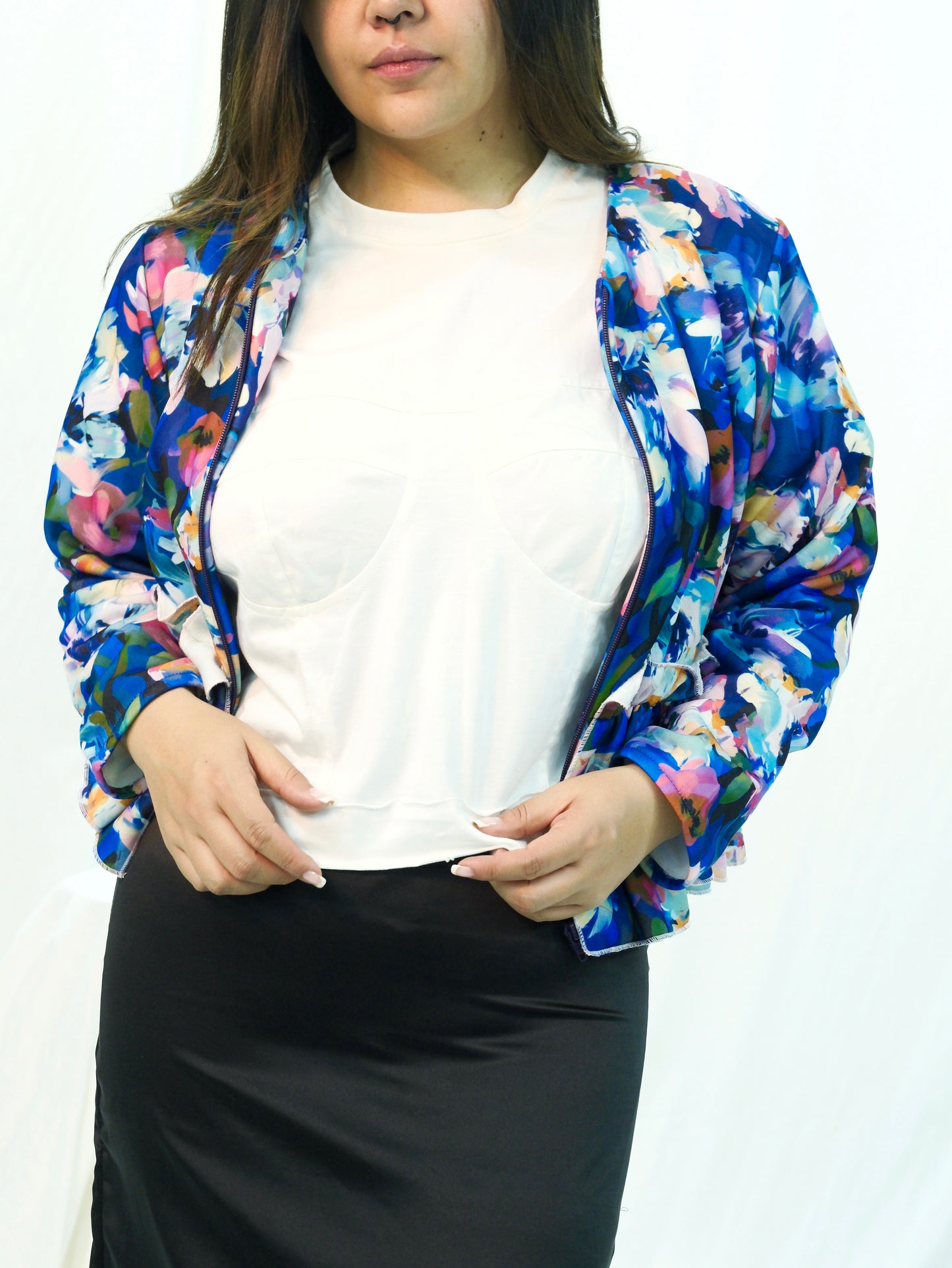 Orchid jacket - floral blue